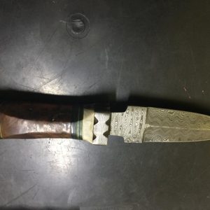 Coltello damasco bilama impugnatura osso
